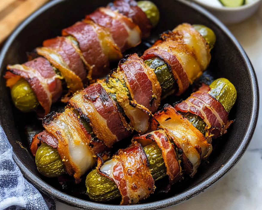 Bacon Wrapped Pickles in an Air Fryer