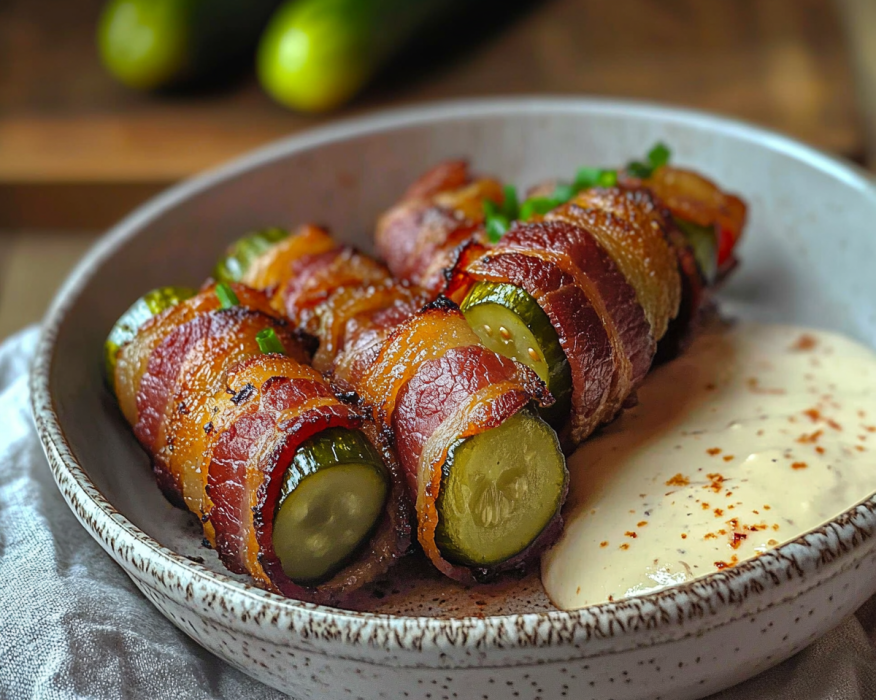 Smoked Bacon Wrapped Pickles