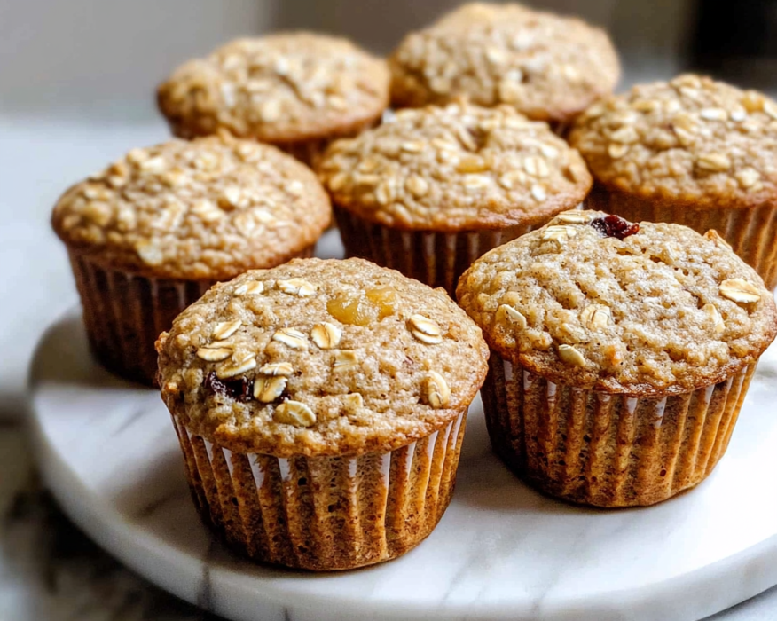 3 Ingredient Banana Peanut Butter Oatmeal Muffins