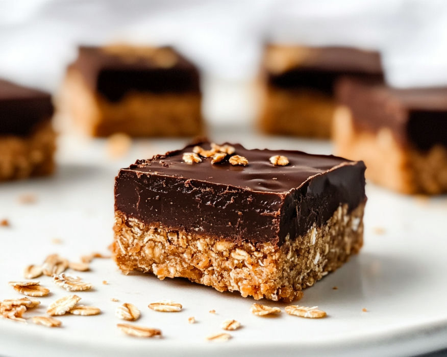 No Bake Chocolate Peanut Butter Oatmeal Bars