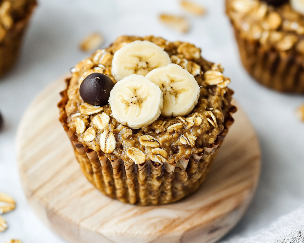 Peanut Butter Banana Baked Oatmeal Cups