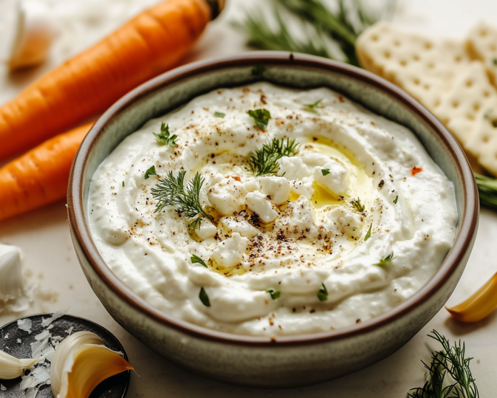 Roasted Garlic Whipped Feta Dip