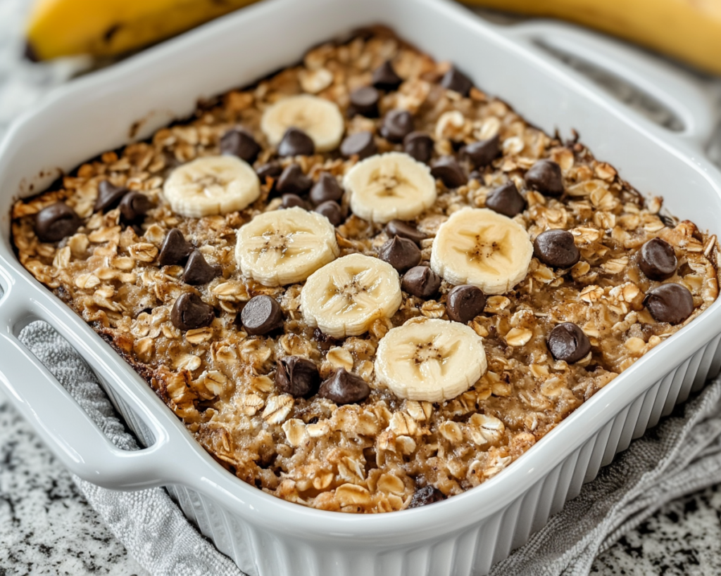 Chunky Monkey Banana Baked Oatmeal