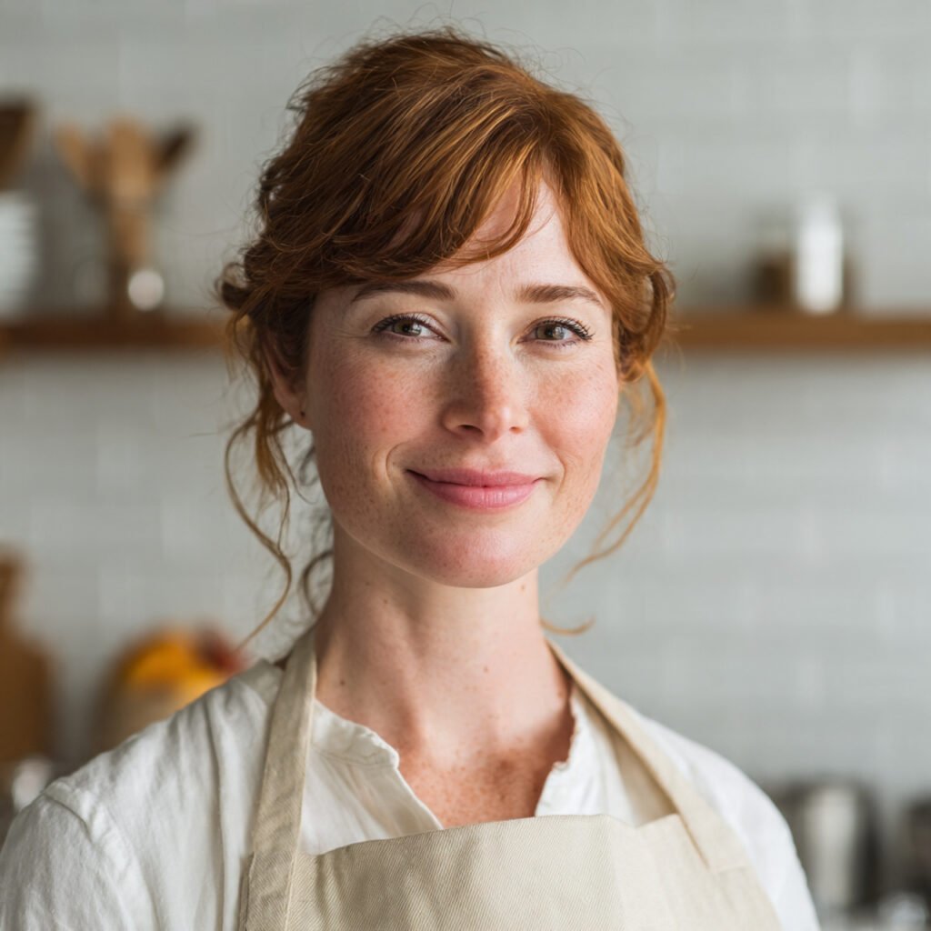 a professional portrait of a warm female