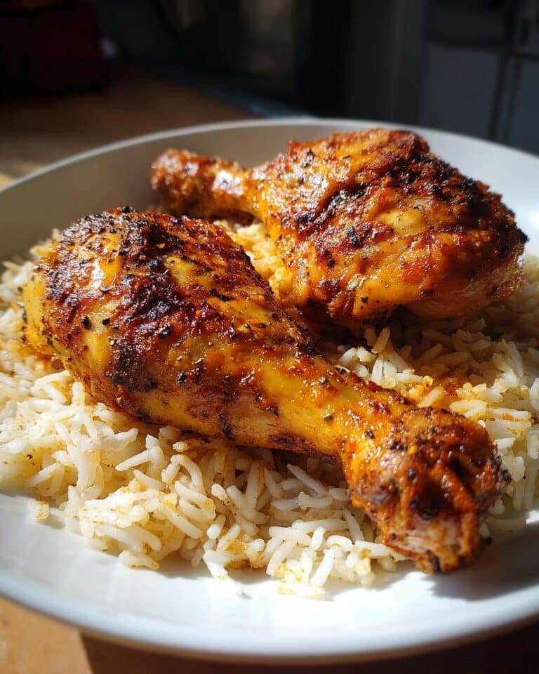 Baked Chicken Legs and Rice