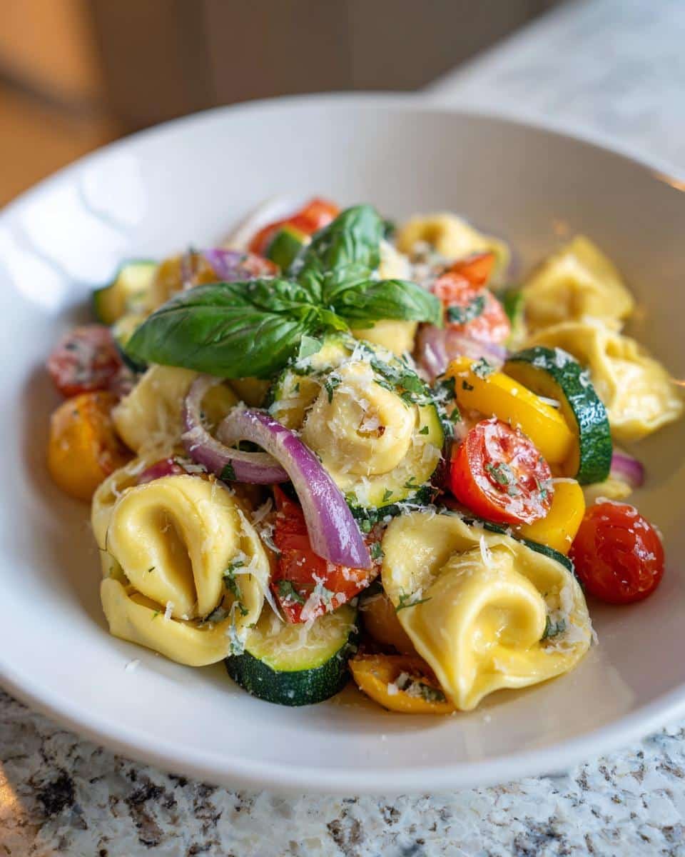 Cheese Tortellini with Summer Veggies - detail 2
