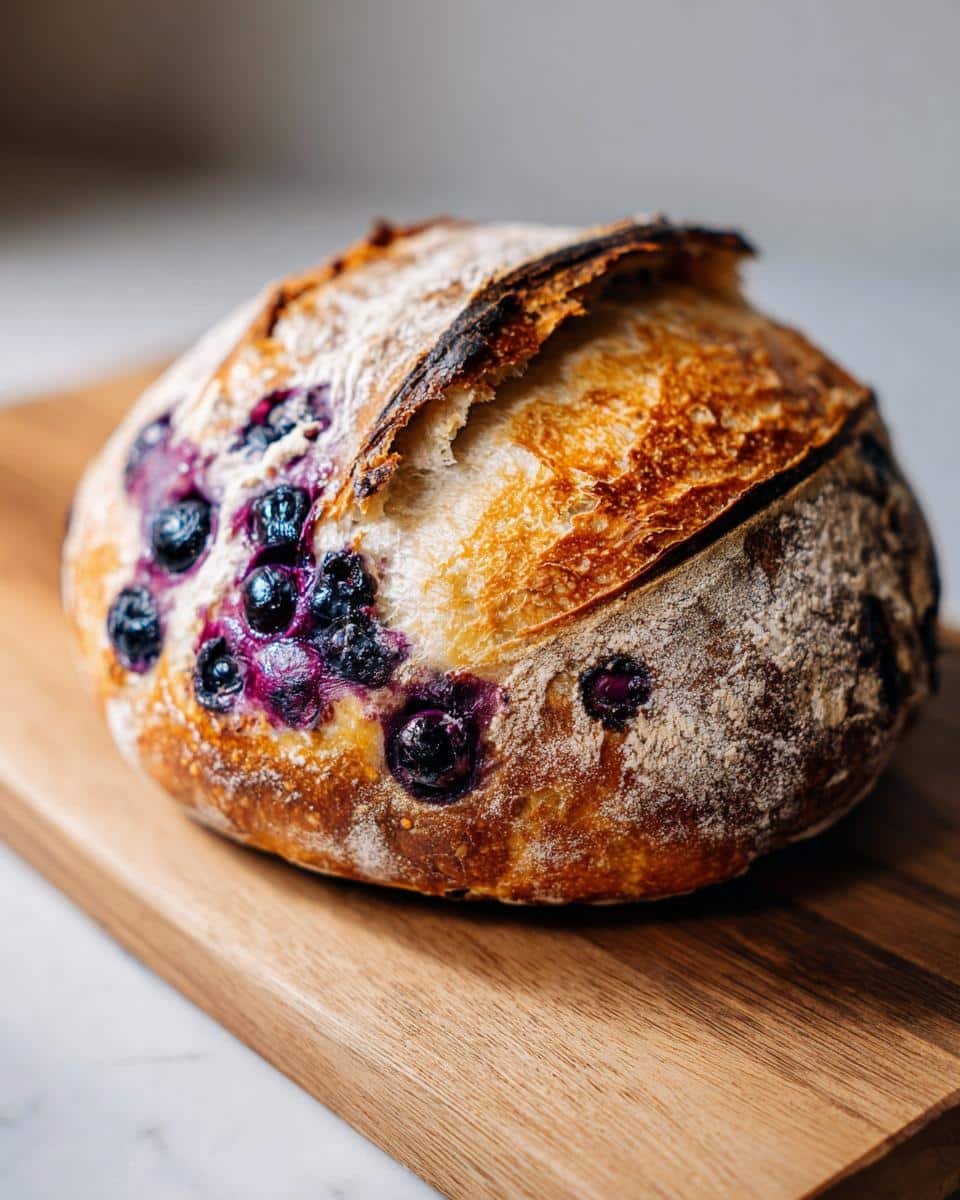 blueberry sourdough bread - detail 2